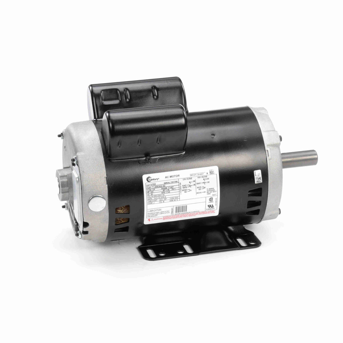 century ac motors V102 Capacitor Start Rigid Base Motor 2 HP