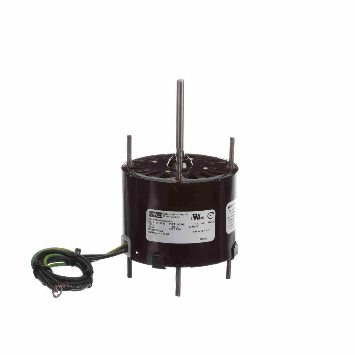 Fasco D032A Shaded Pole 3.3" Diameter Direct Drive Blower Motor D032